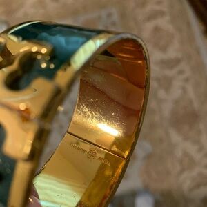 Tory Burch Gold and Green Enamel Bracelet